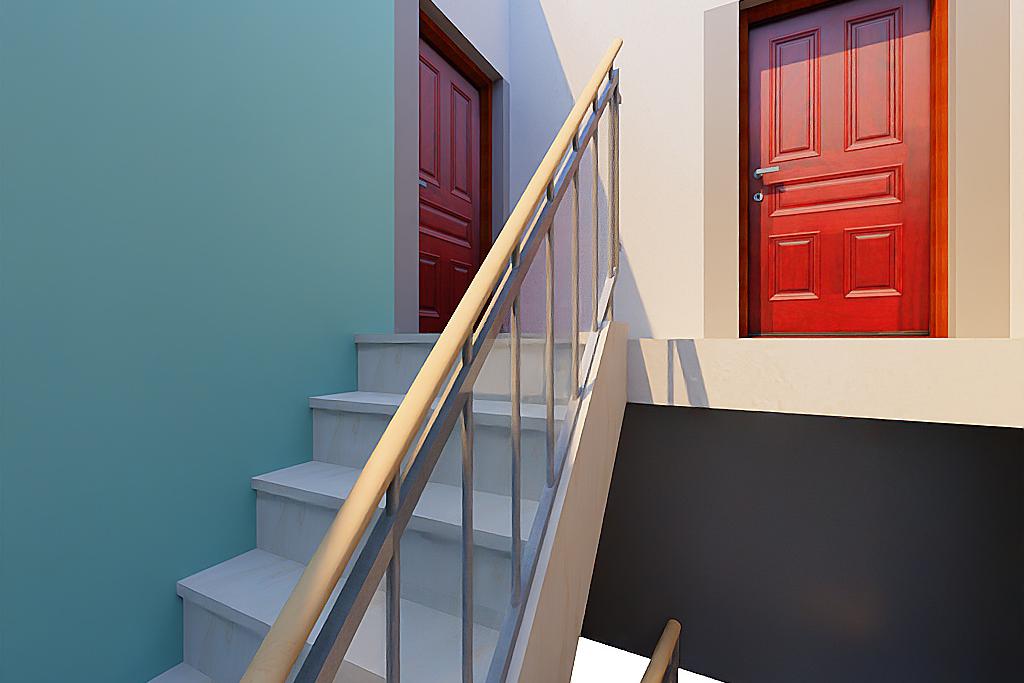 Vizualizace schodiště bytového domu