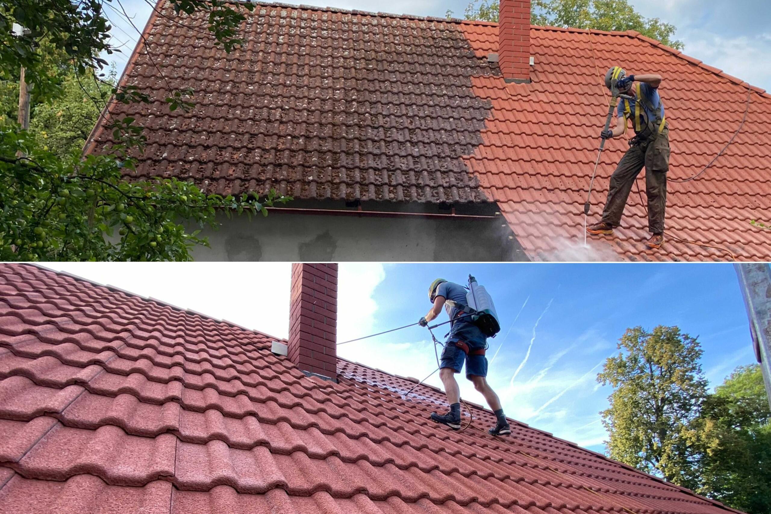 Čištění střechy rodinného domu