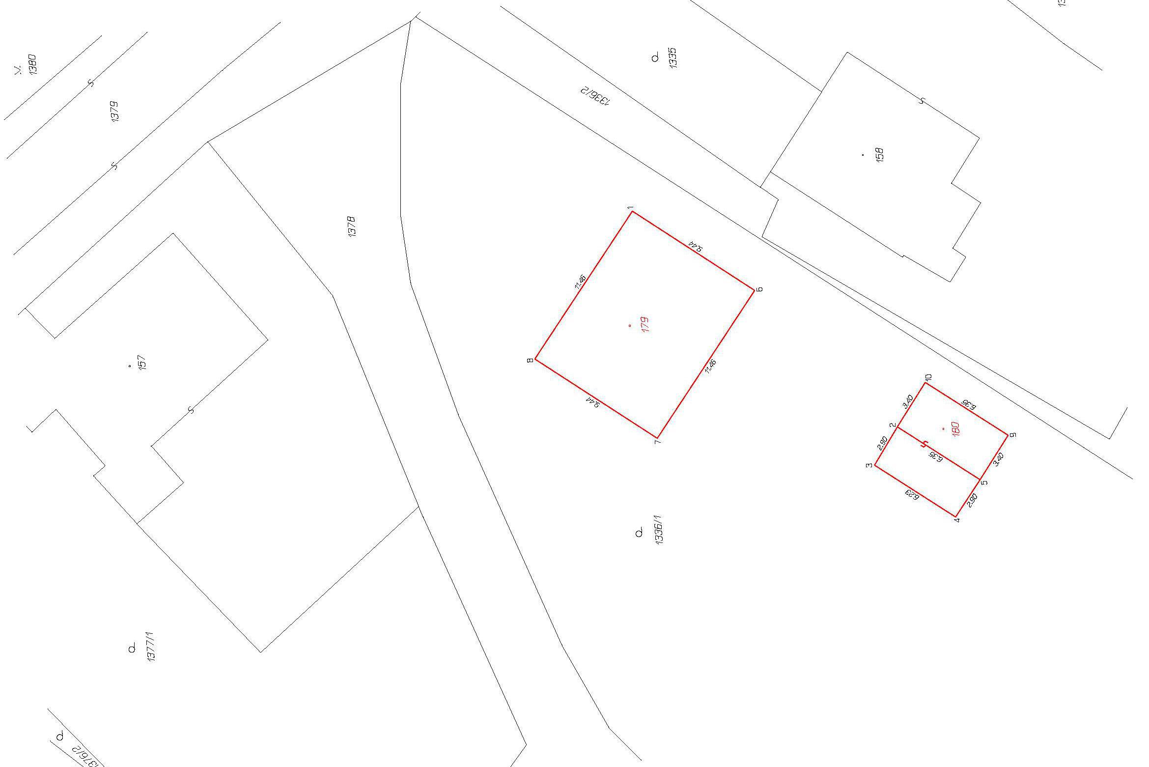 geometrický plán - zaměření stavby