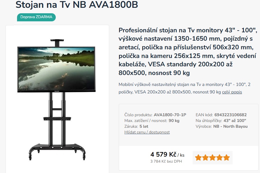 TV stojan NB AVA1800B