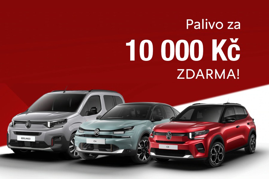 Palivo za 10 000 Kč zdarma k novému vozu CITROËN