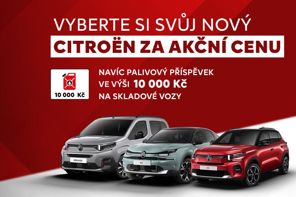 AKČNÍ NABÍDKA VOZU CITROËN + 10 000 Kč na palivo.
