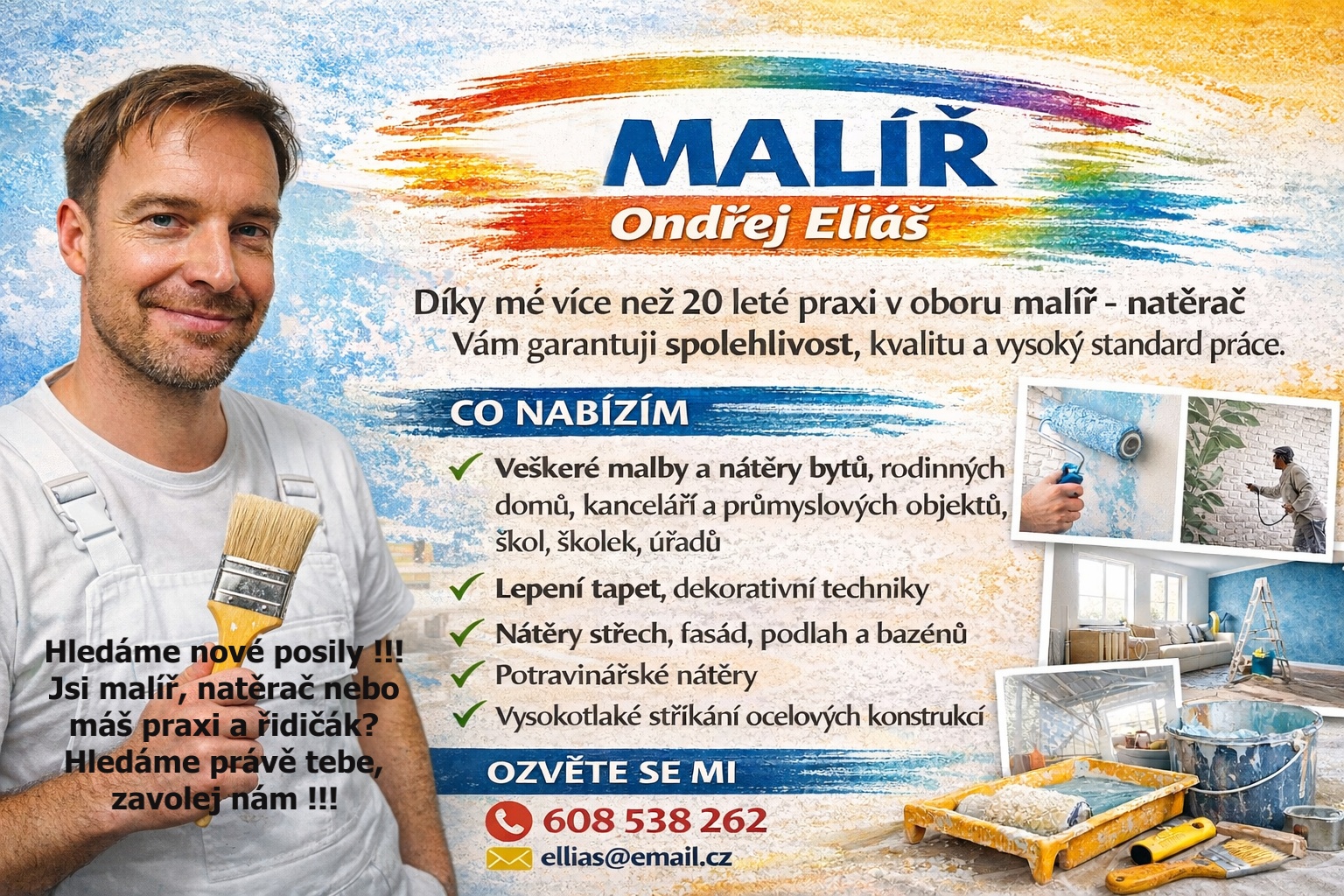 Na www.tvebarvy.cz Vám poradí profi malíř zdarma