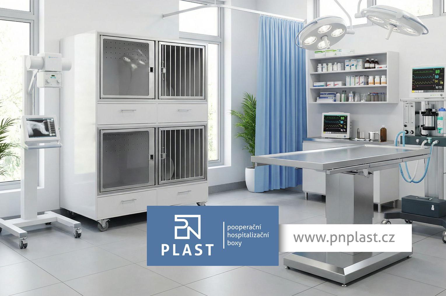 Pooperační hospitalizační boxy.