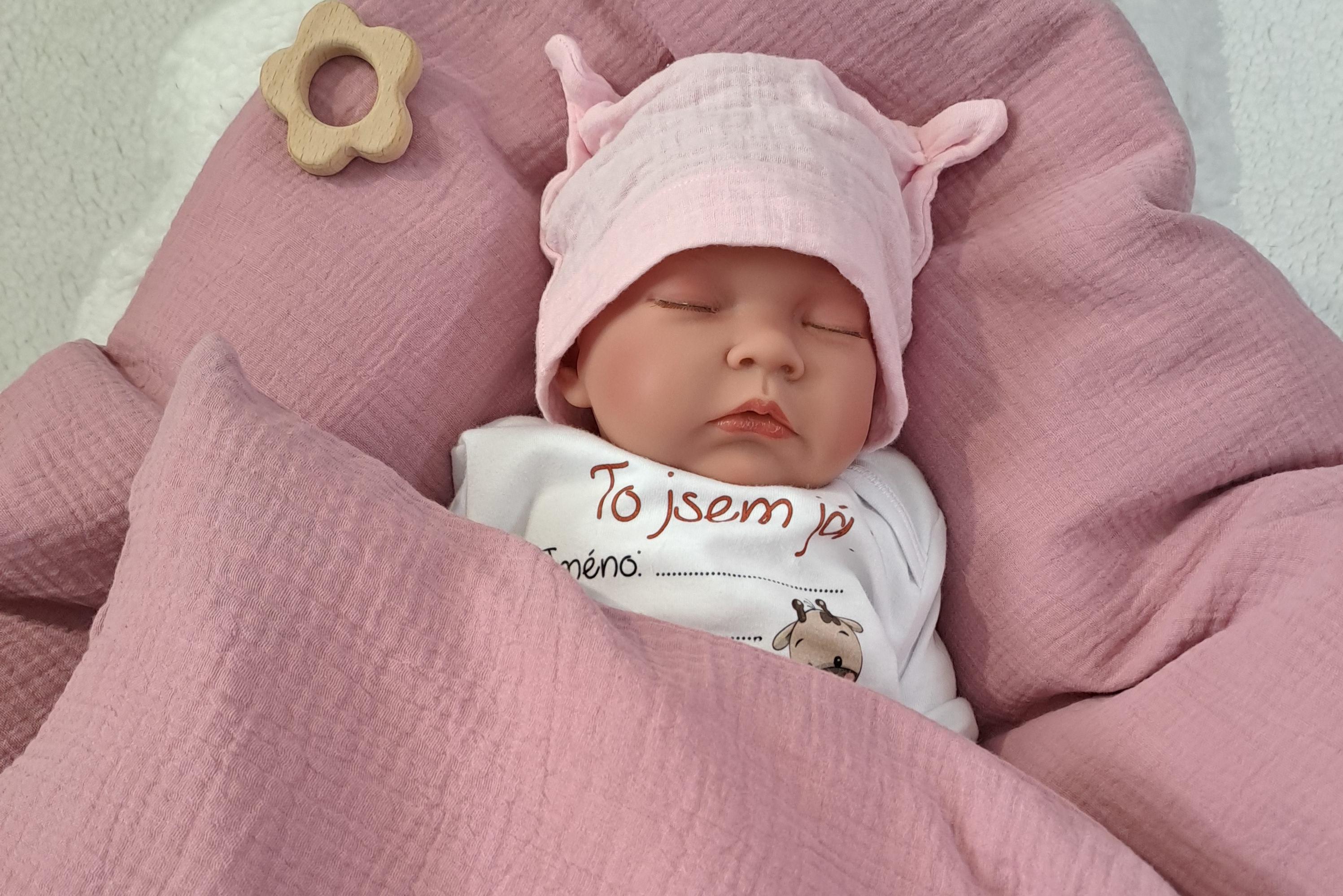 Péřová zavinovačka mušelínová Starorůžová