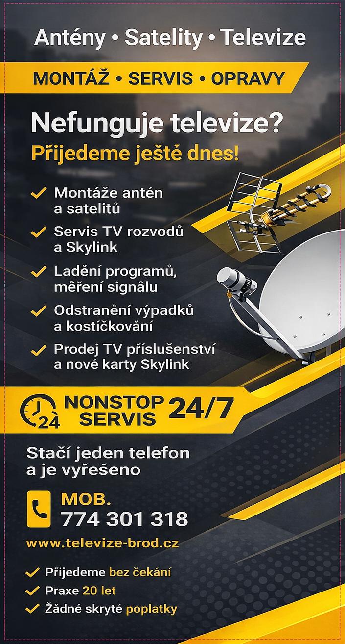 Antény, satelity a televize Skylink - prodej, montáž, servis a opravy nonstop foto 2