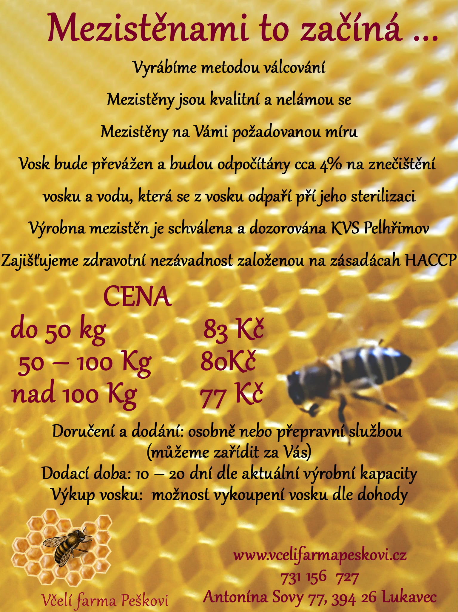 Včelí farma Peškovi výroba mezistěn foto 1