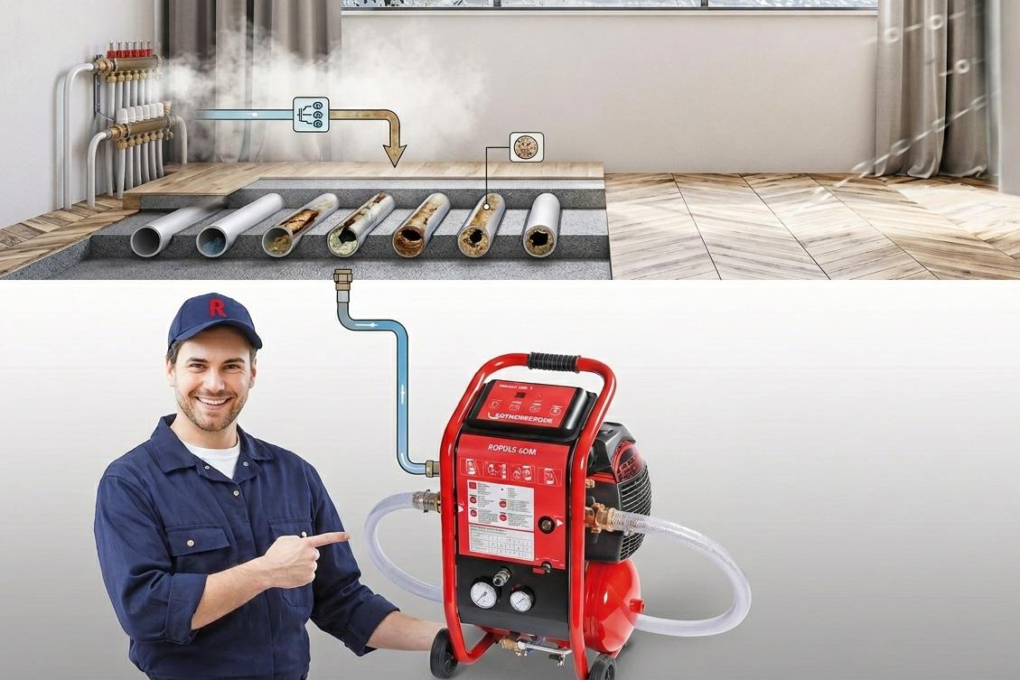 Proplach a čištění podlahového topení a radiátorů