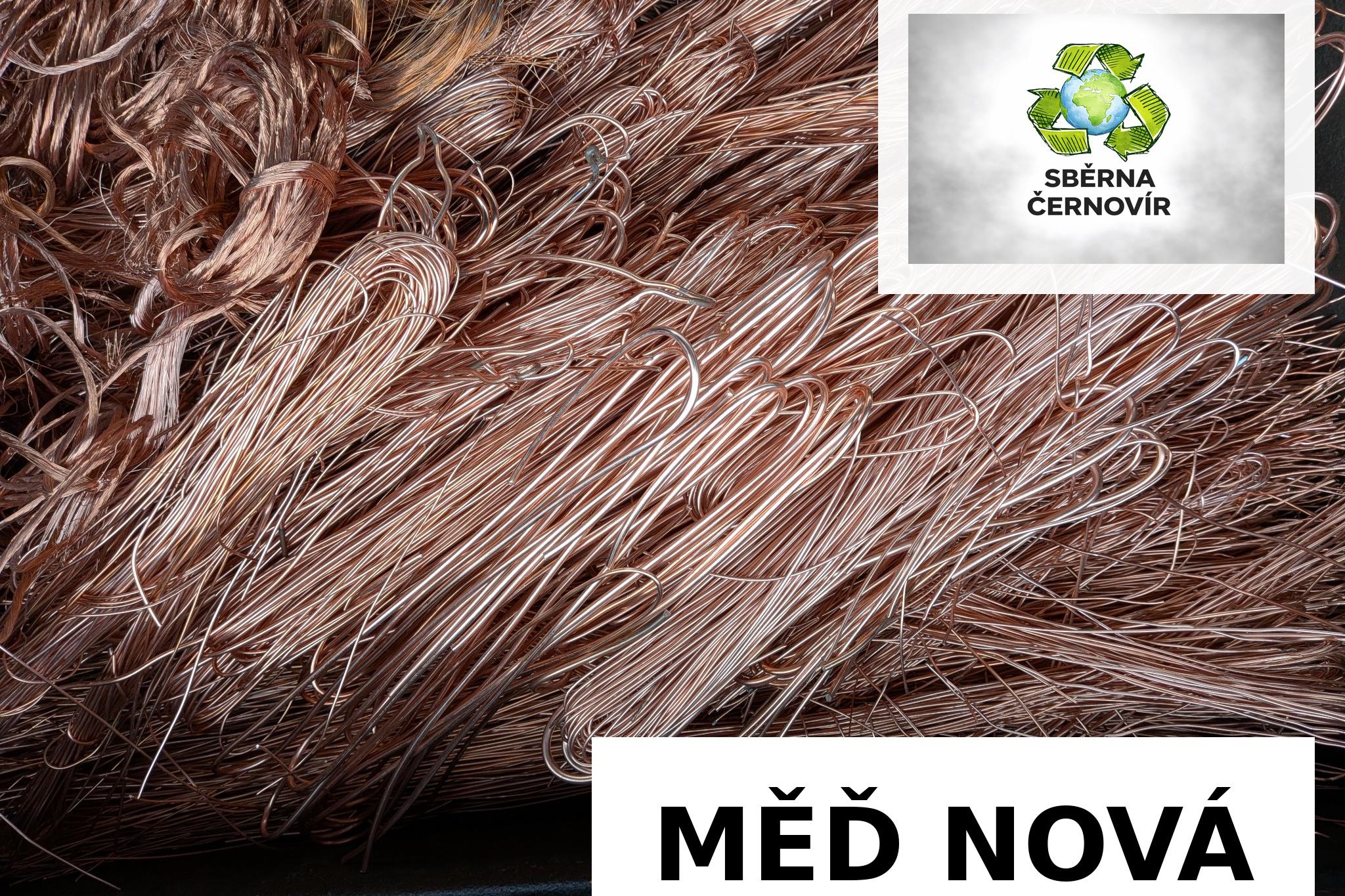 Měď drát nový nad 5 kg  240  Kč/kg