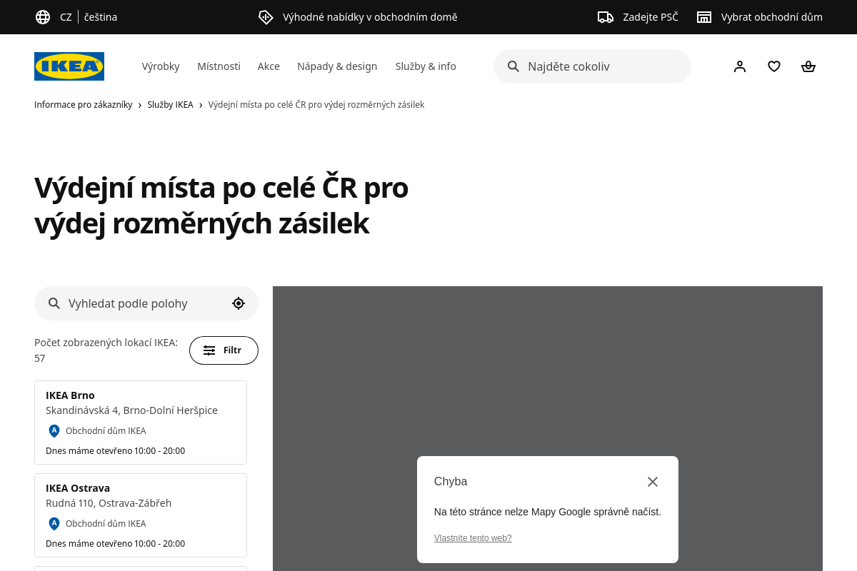 Výdejní místo IKEA Liberec