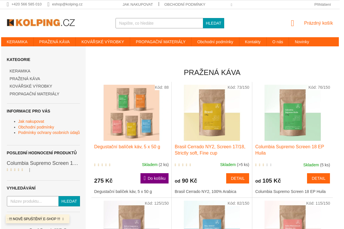 Pražírna kávy TK Sejřek – prodej a eshop kávy