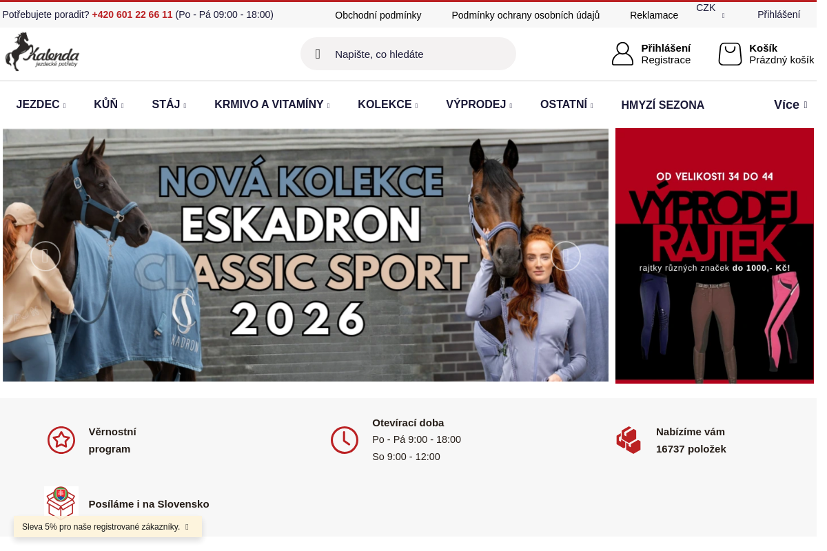 Jezdecké potřeby Kalenda