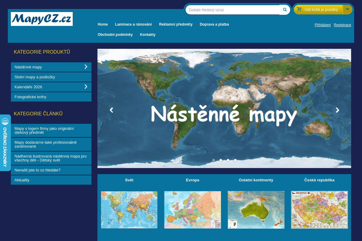 MapyCZ.cz - NÁSTĚNNÉ MAPY