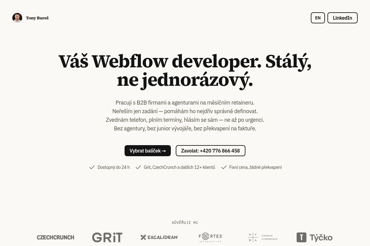 Tony Bureš - frontend developer & designer