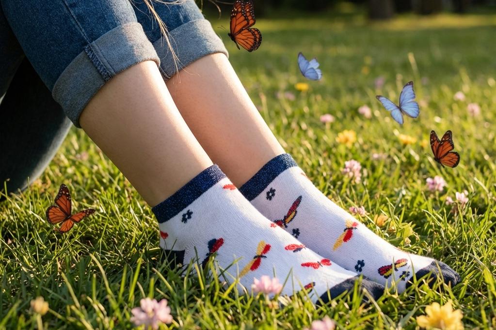 Jarní a letní ponožky - nízké, ťapky.