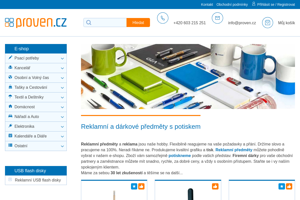 Proven.cz - reklamní předměty