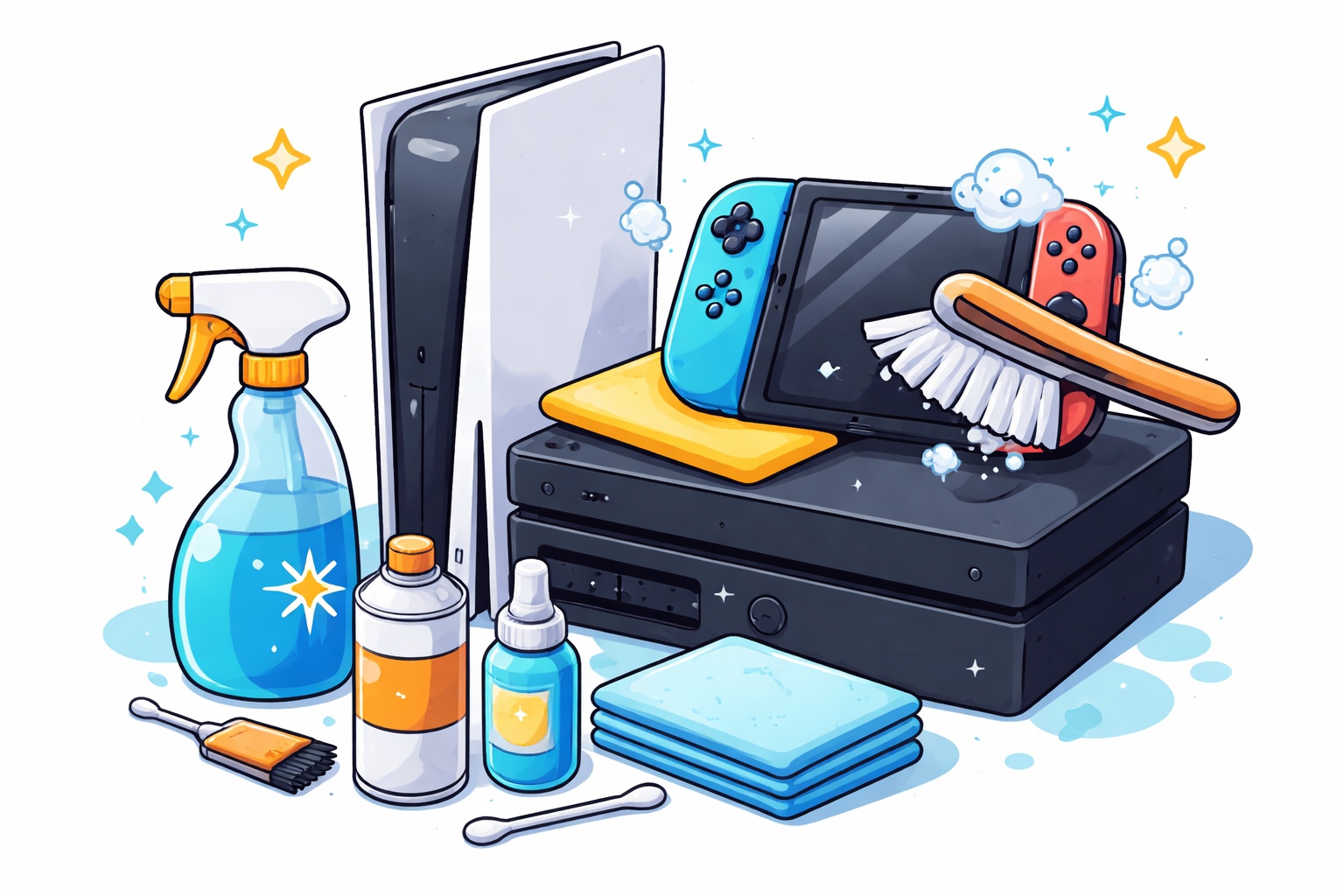 Čištění herních konzolí.