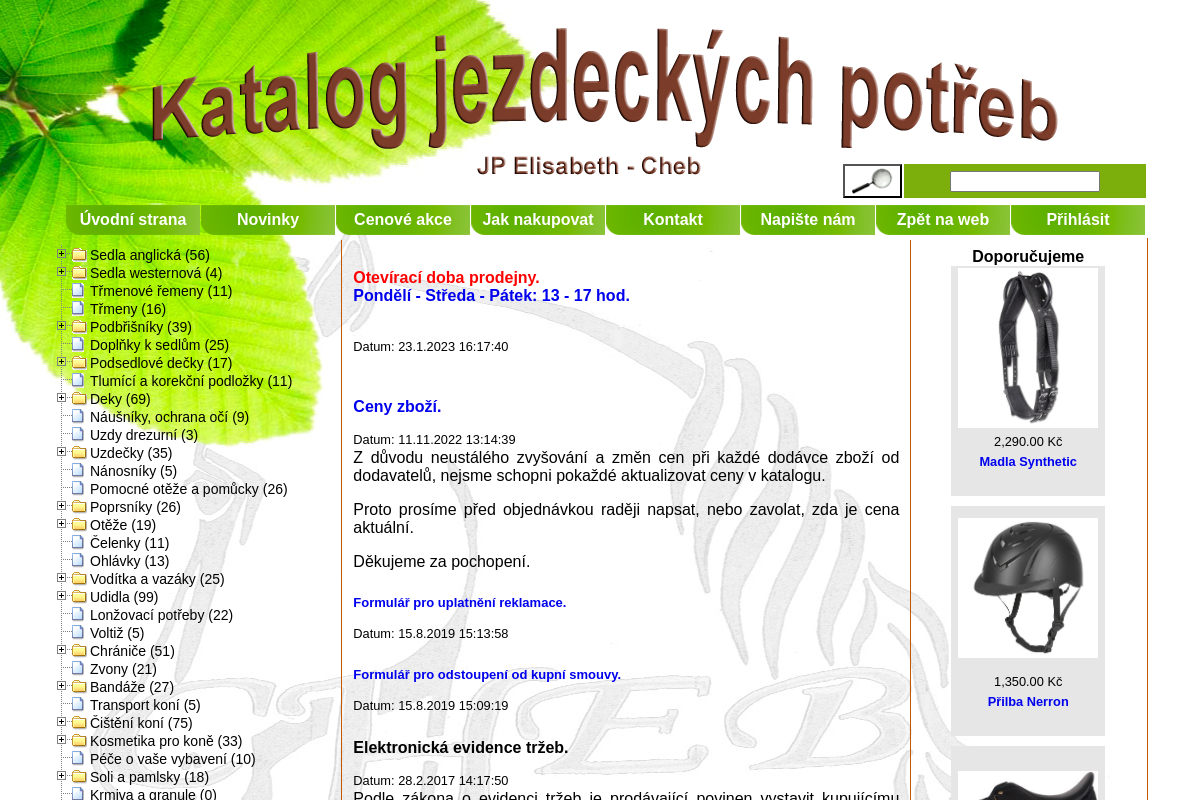 JEZDECKÉ POTŘEBY ELISABETH