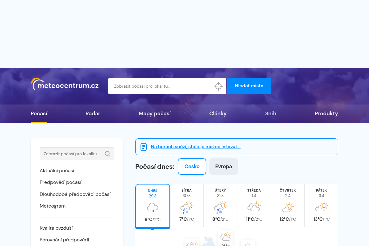Počasí Meteocentrum