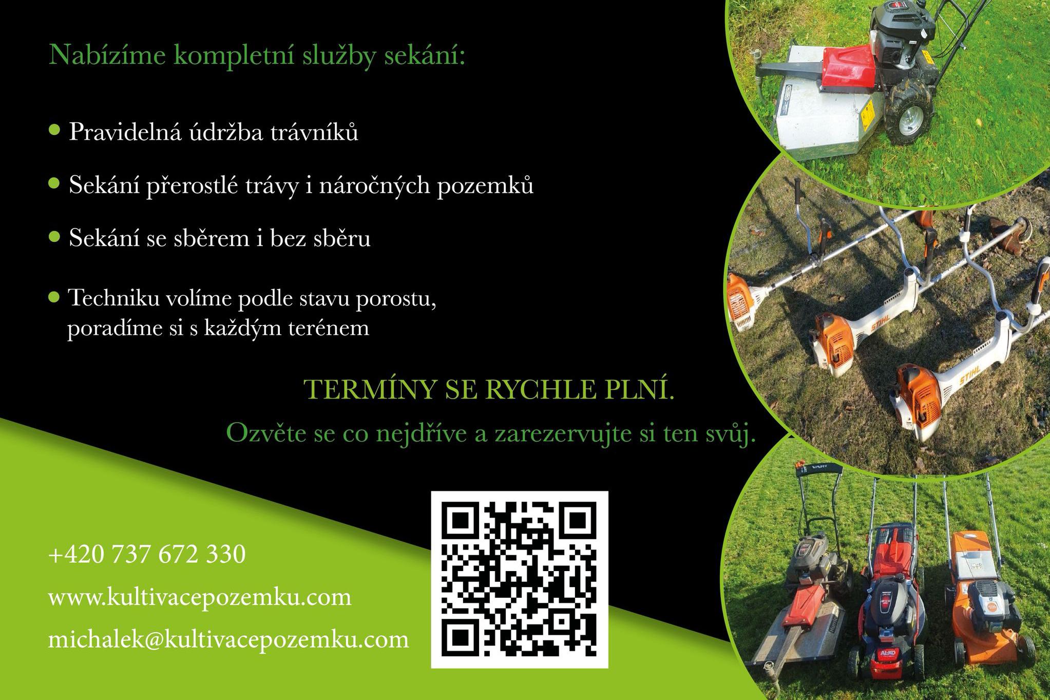 Sečení přerostlé trávy a likvidace náletových keřů