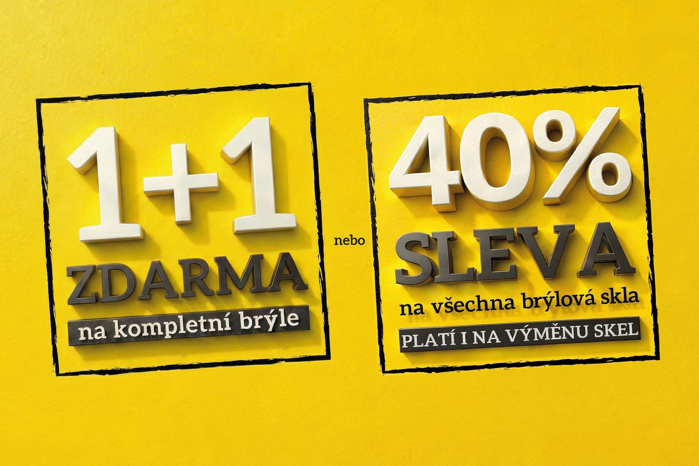Akce 1+1 zdarma nebo 40% sleva na skla