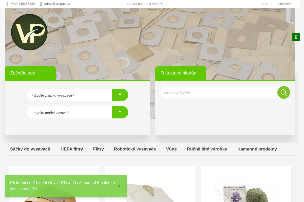 Sáčky do vysavačů SVĚRÁKOVÁ s.r.o.