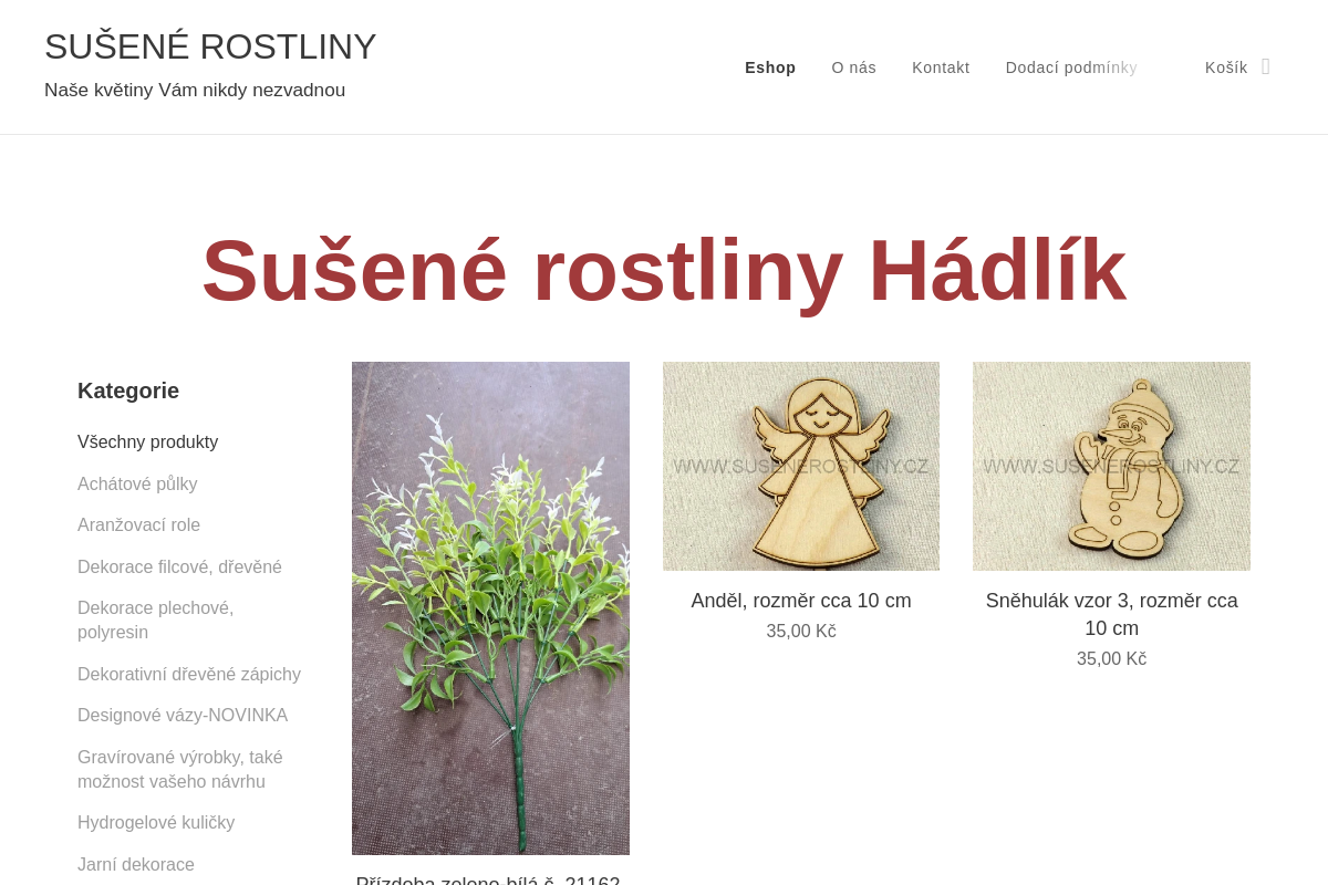 Sušené květiny velkoobchod Hádlík