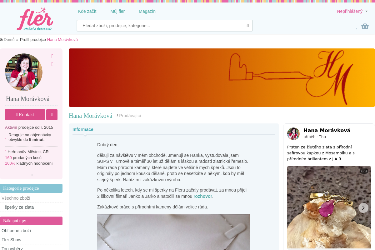 Zlatnictví a rytectví kovů Hana Morávková