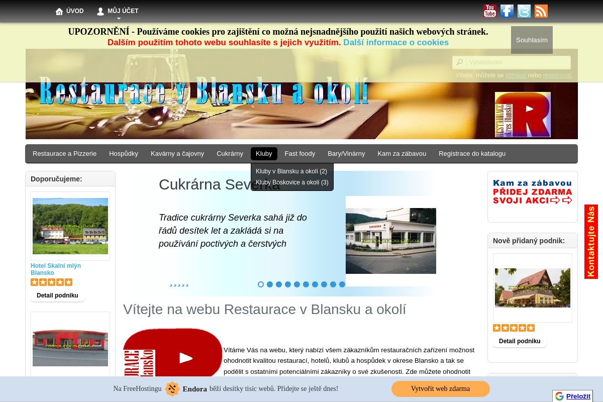 Restaurace v Blansku a okolí