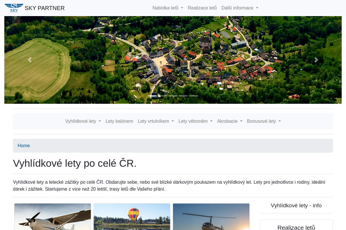 SKY PARTNER - vyhlídkové lety