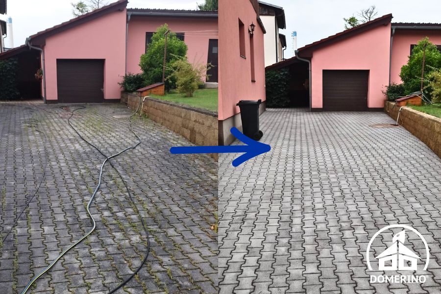 Čištění zámkové dlažby