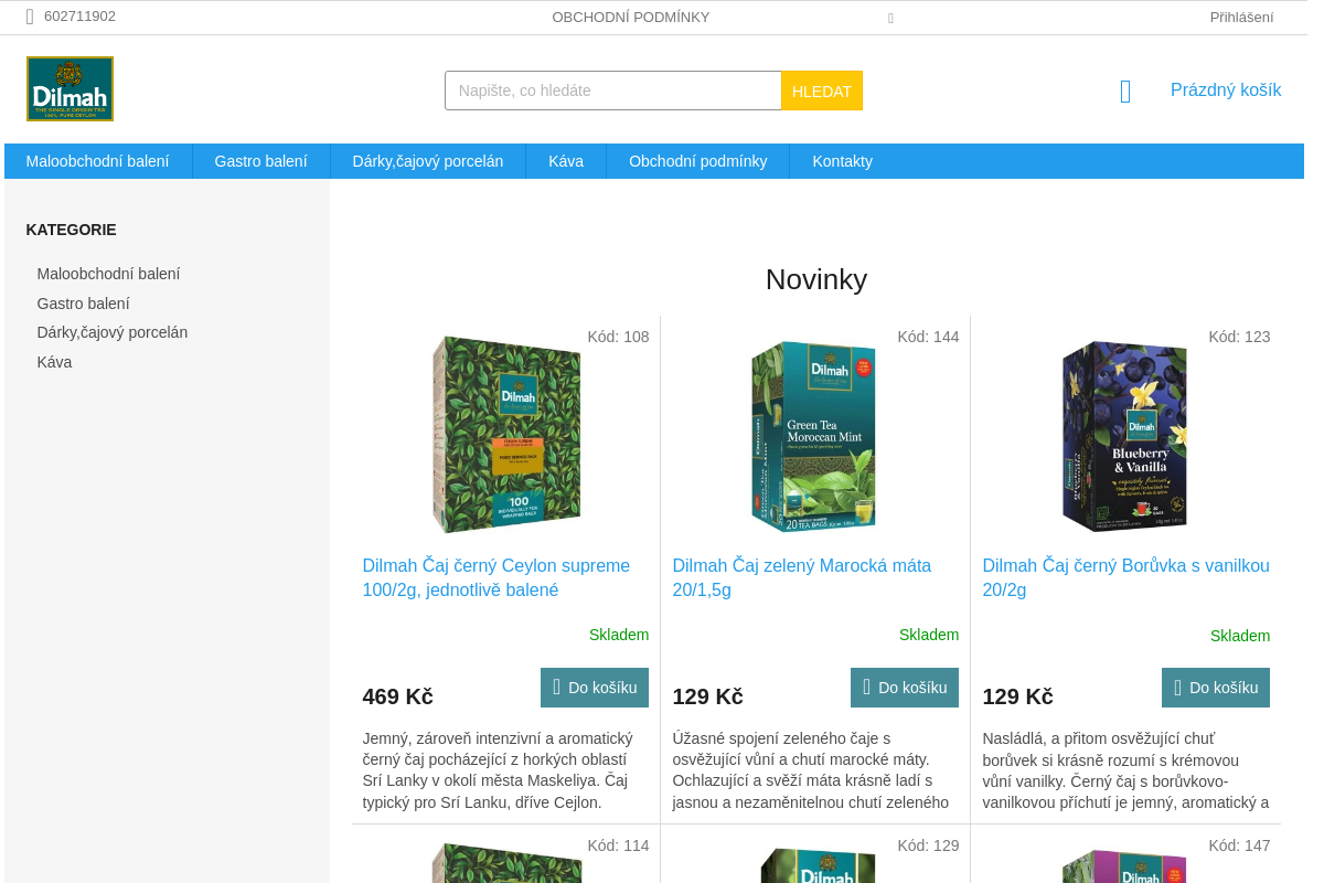 DILMAH čaje, dárky