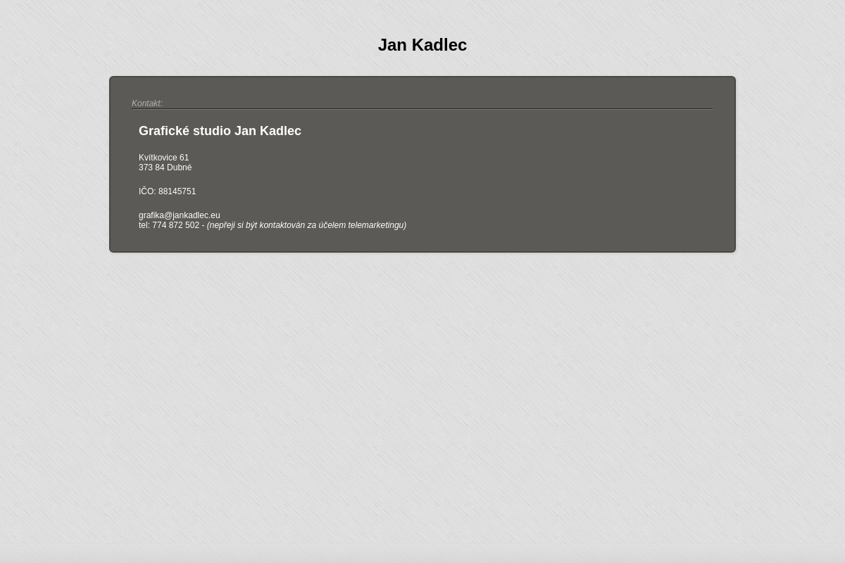 Grafické studio Jan Kadlec