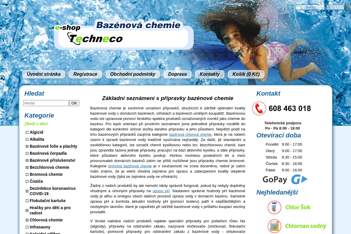 e-shop Techneco - bazénová chemie