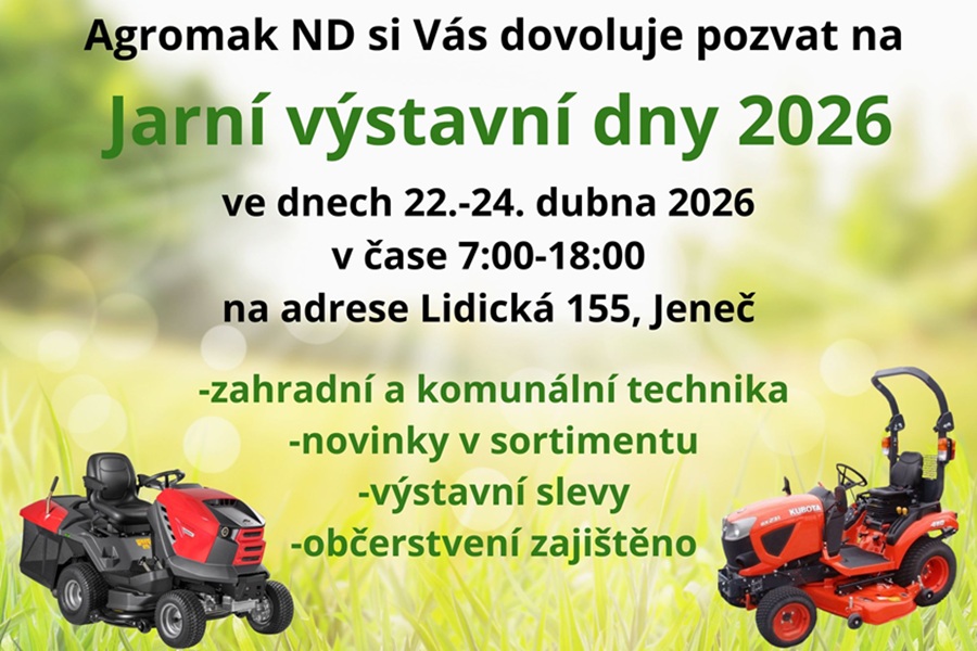 Jarní výstavní dny komunální a zahradní techniky.