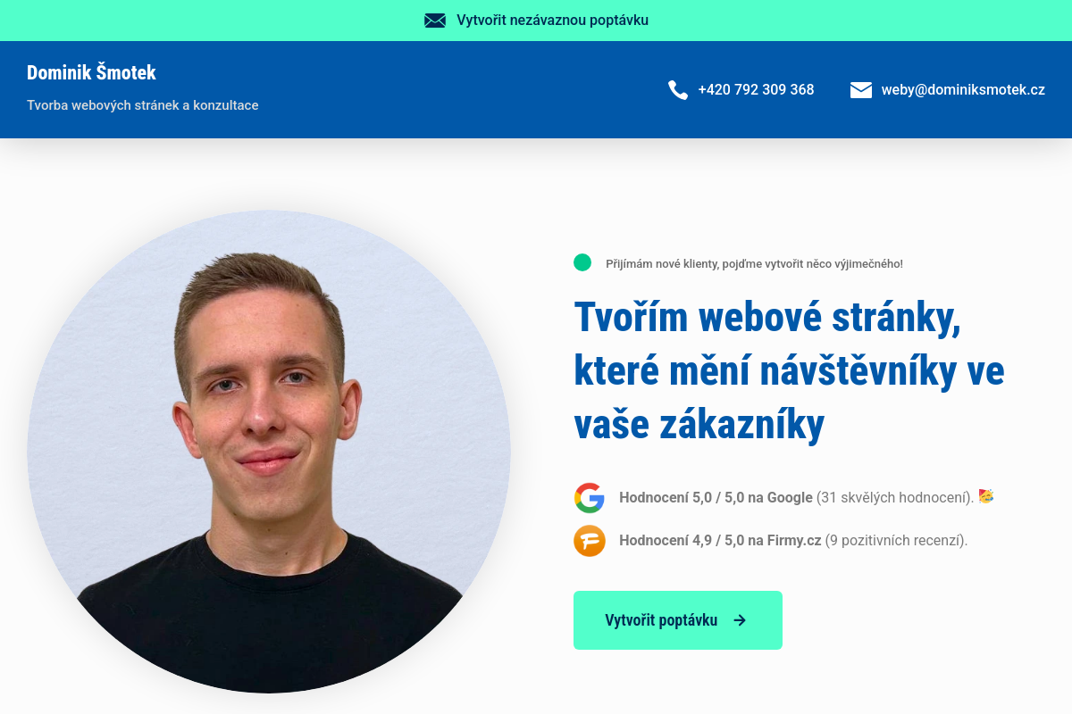 Webové stránky a konzultace – Dominik Šmotek