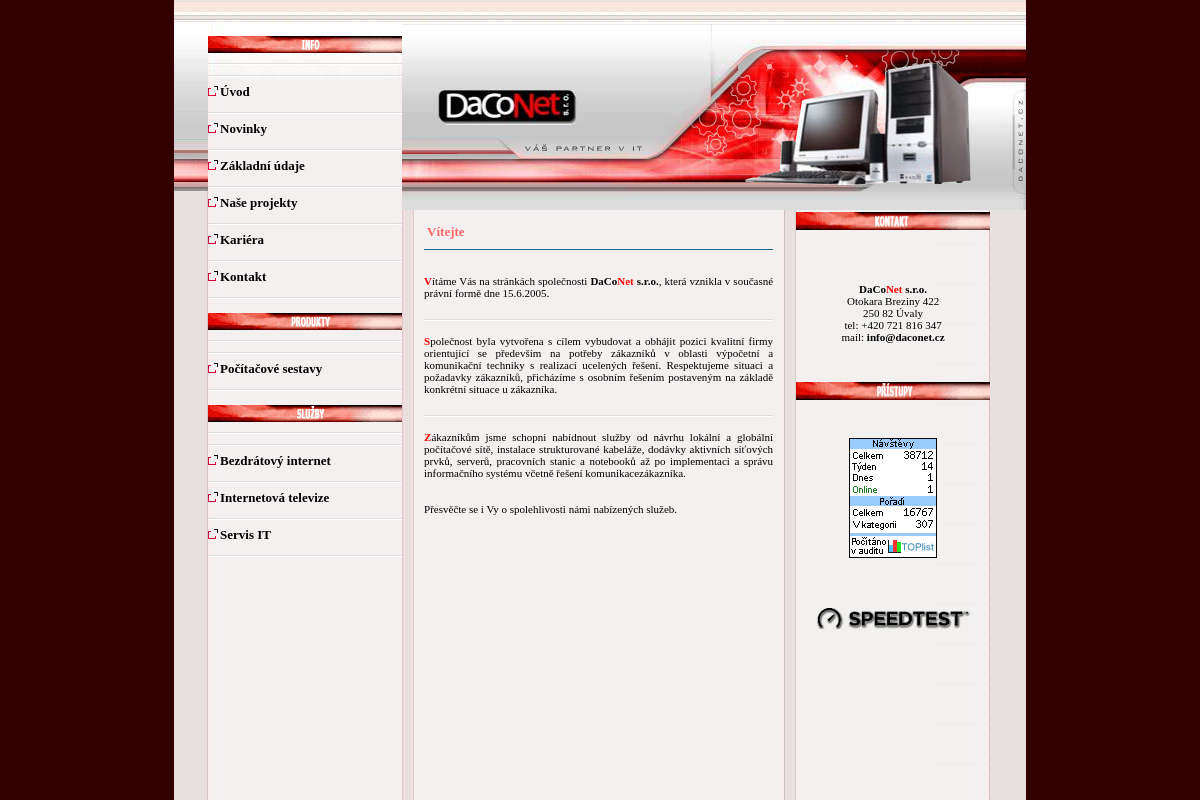 Webové prezentace DaCoNet s.r.o.