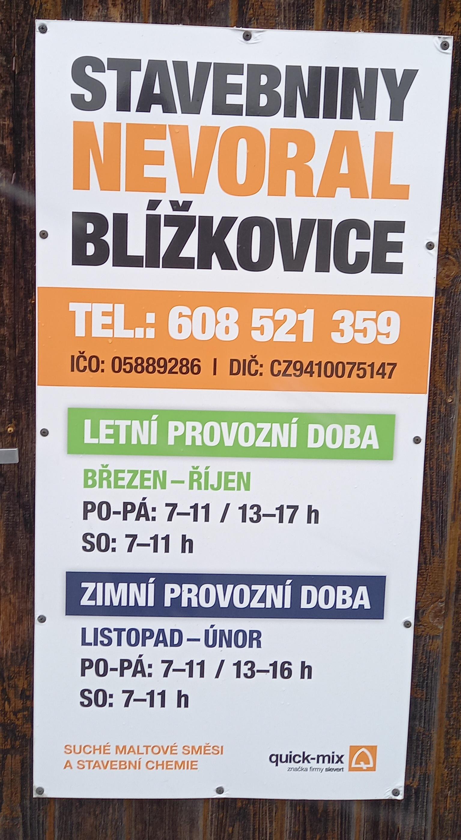 Stavebniny Nevoral Blížkovice foto 1