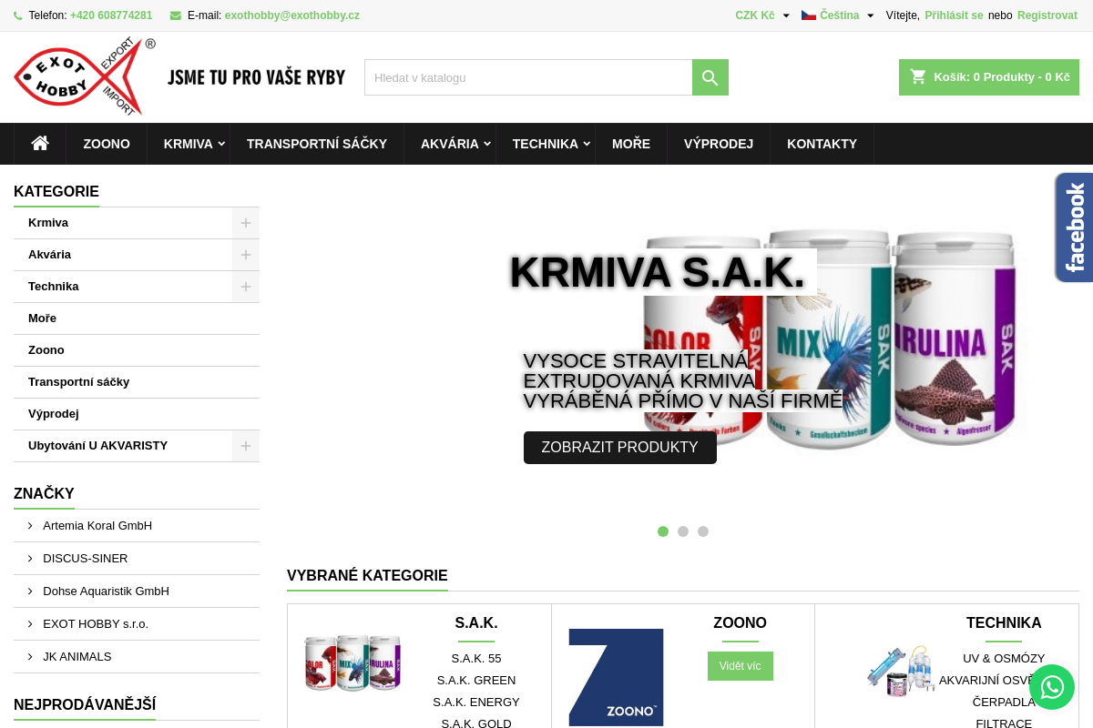 EXOT HOBBY - Speciální Akvarijní Krmiva