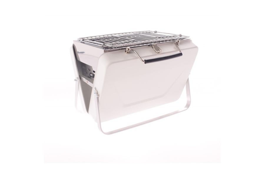 Přenosný kufříkový gril - bílý