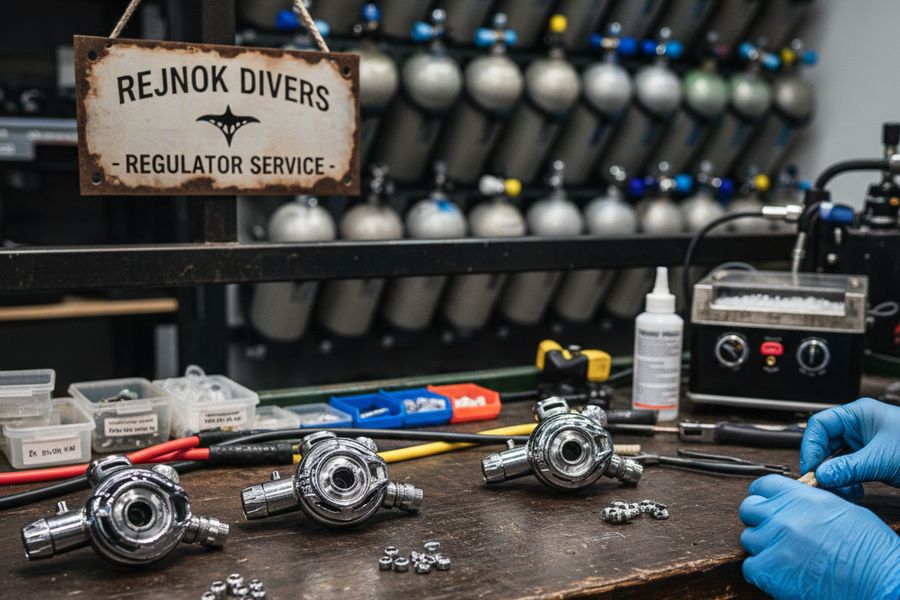 Servis potápěčského regulátoru