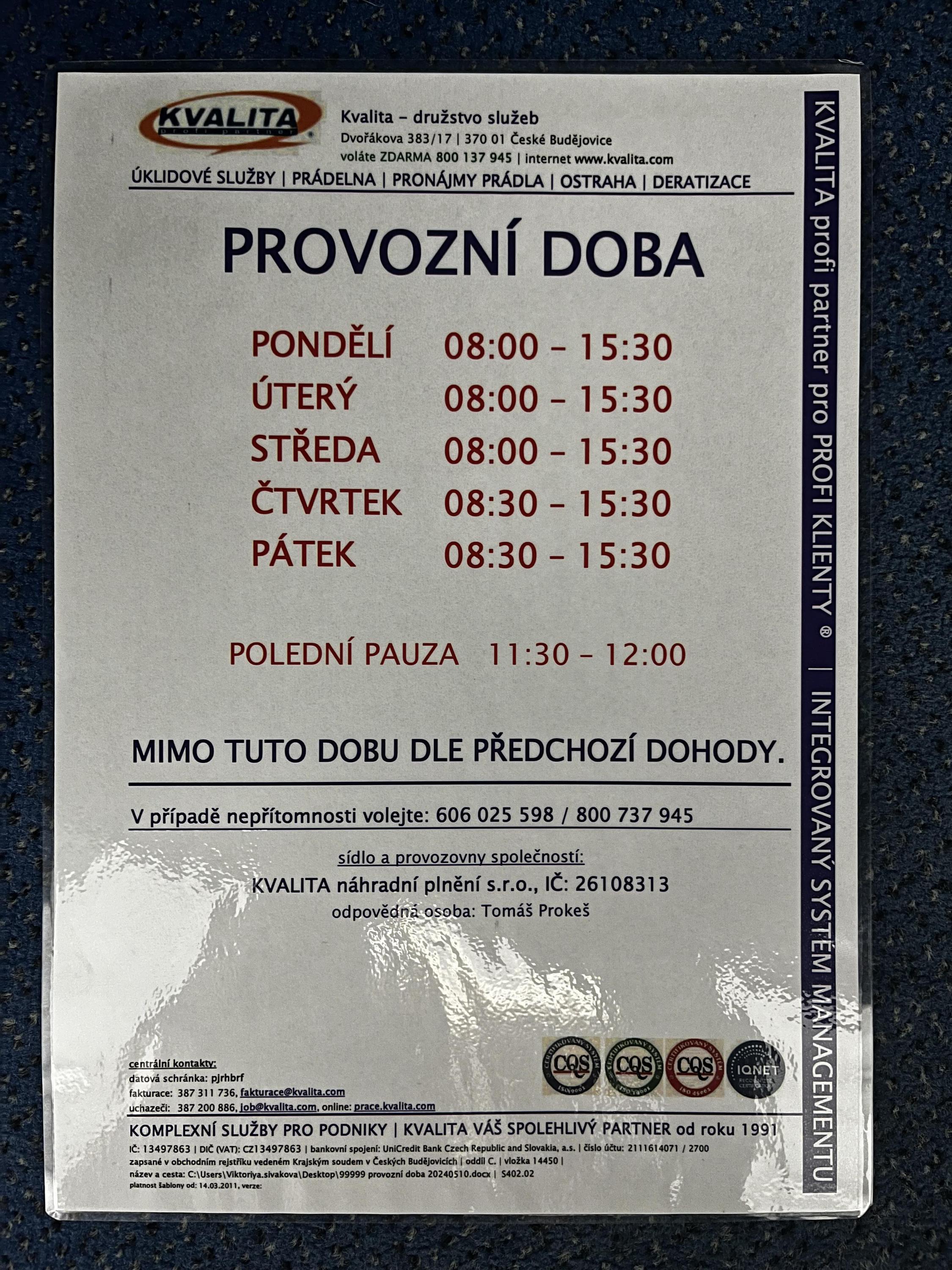 KVALITA náhradní plnění, s.r.o. foto 2