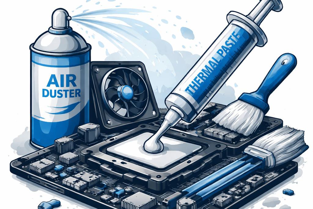 Čištění PC a notebooků + výměna teplovodivé pasty