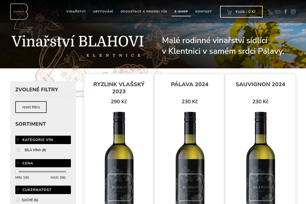 E-shop Vinařství Blahovi
