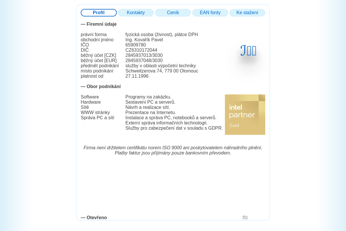 IKP - Ing. Kovařík Pavel