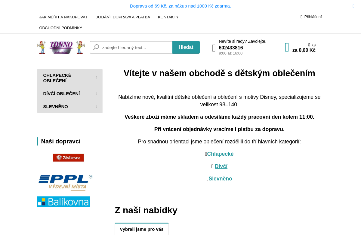 TONNO - dětské oblečení