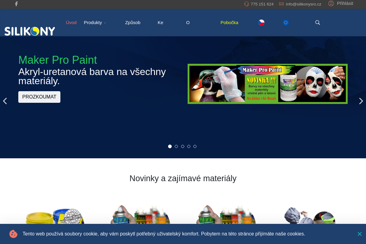 Prodej formovacích silikonů - SILIKONY s.r.o.