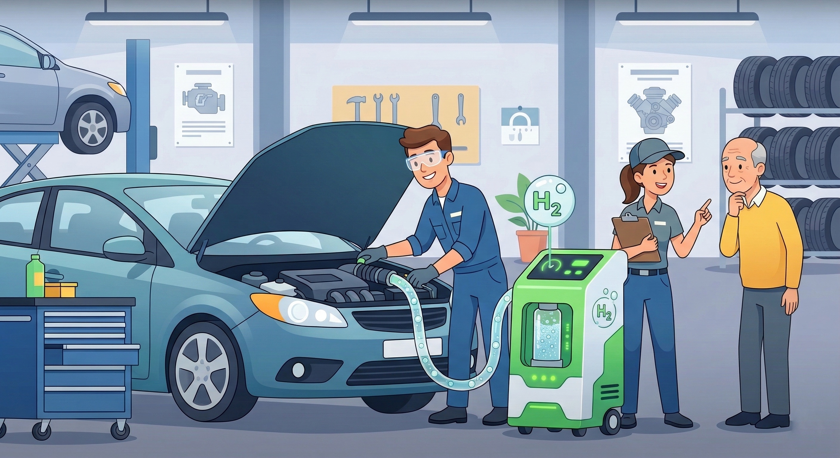 Dekarbonizace motoru vodíkem