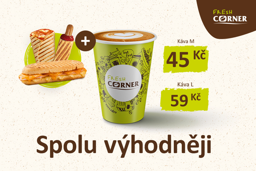 Káva výhodněji ke každému Fresh Corne občerstvení