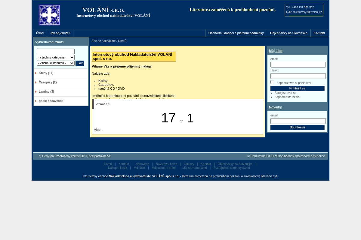NAKLADATELSTVÍ A VYDAVATELSTVÍ VOLÁNÍ, spol. s r.o.